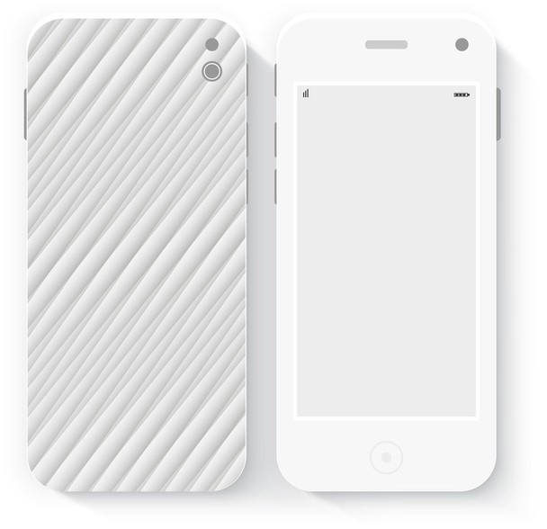 Smartphone mit isolierten. realistisches Weiß - Vektor, Bild