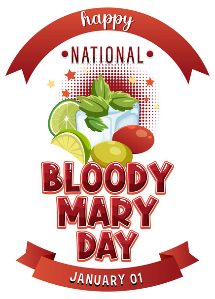 Heureuse illustration de l'icône nationale de Mary Day sanglante - Vecteur, image