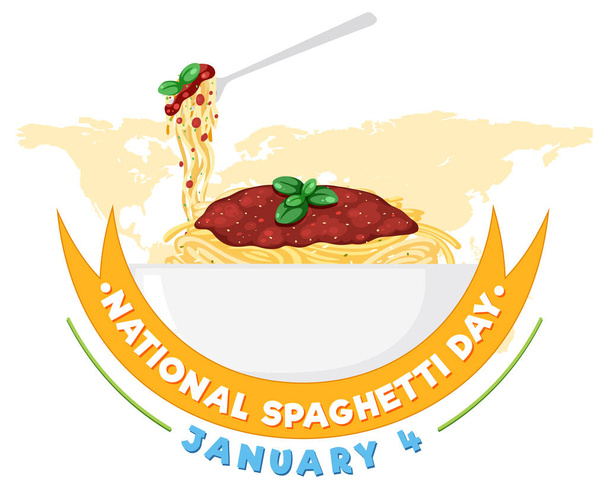Nationale Spaghetti Dag Banner Ontwerp illustratie - Vector, afbeelding