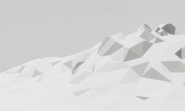 3D rendered low polygon ice mountain. - Photo, Image