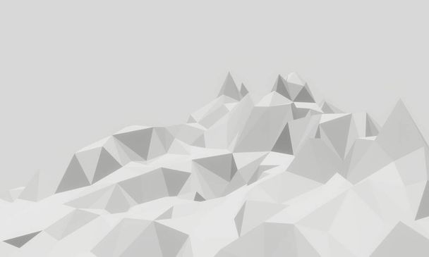 3D rendered low polygon ice mountain. - Photo, Image