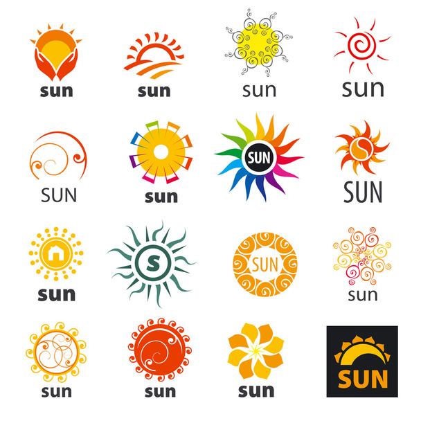 grote reeks van vector logo's zon - Vector, afbeelding
