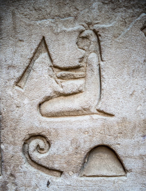 Egyptian hieroglyphs on the wall in the Sobek temple in Kom Ombo, Egypt - Foto, Bild