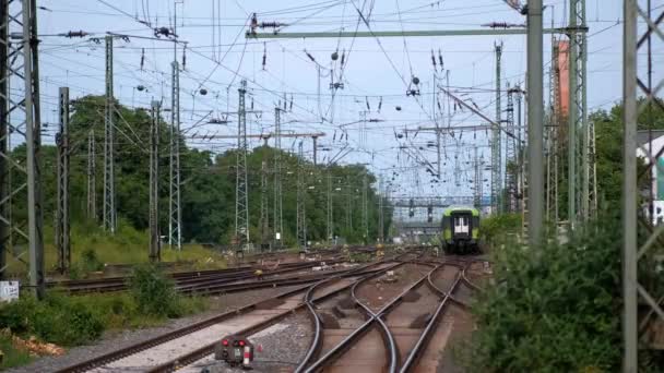 Departing and arriving passenger trains to a station in Germany. Time lapse. - Footage, Video