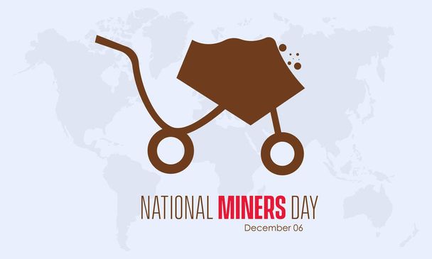 Concepto de diseño de ilustración vectorial del Día Nacional de los Mineros observado el 6 de diciembre - Vector, imagen