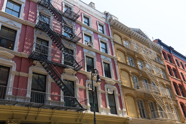 Soho building facades in Manhattan New York City - Fotó, kép
