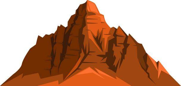 Montanhas do deserto. Formação de pedra laranja com cânions profundos - Vetor, Imagem