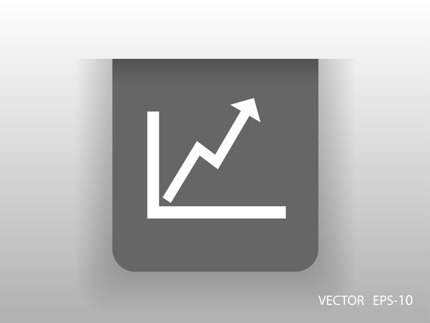 Flat icon of graph - Vector, Imagen