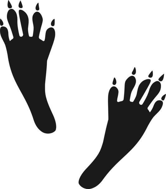 "Raccoon black track. Animal feet mark logo" - Vektor, obrázek