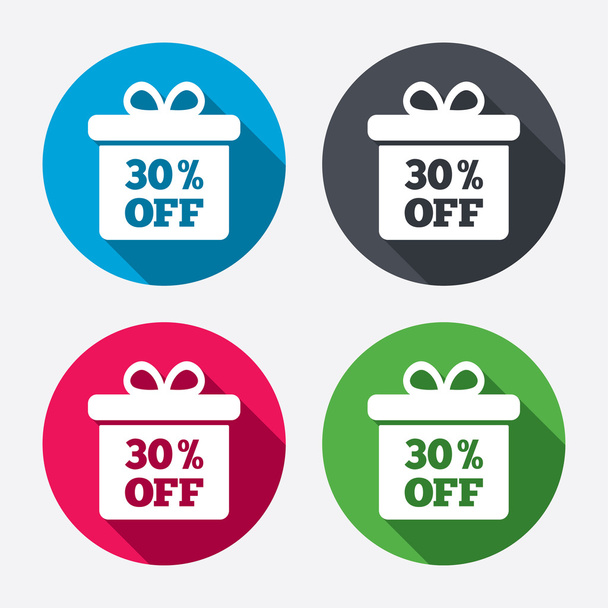 30 percent sale gift box - Vetor, Imagem