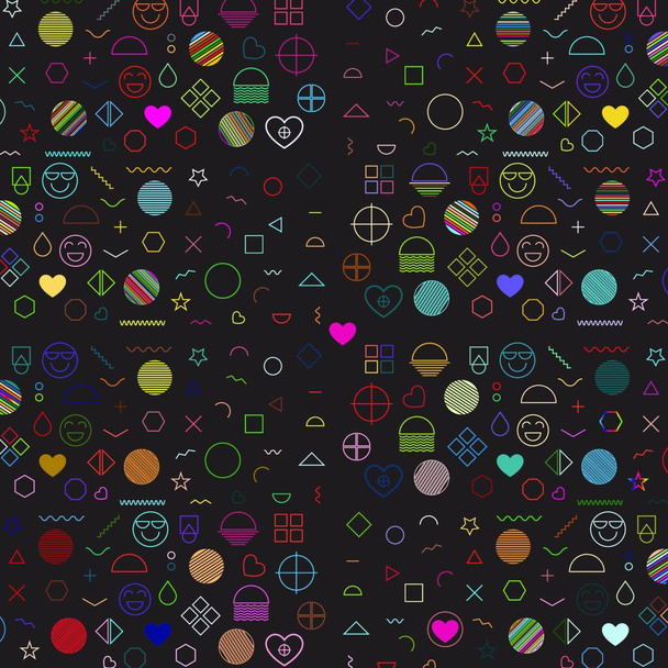"Colorful Memphis Patterns Wallpaper Background" - Vector, Image