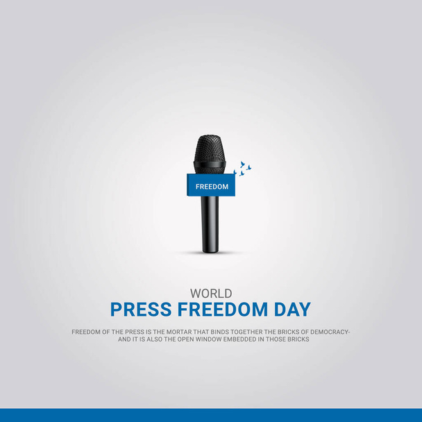 Světový den svobody tisku nebo Světový den tisku. 3D ilustrace - Vektor, obrázek