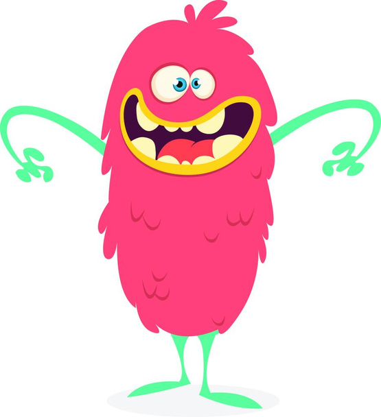 "Cute cartoon furry colorful monster. Vector illustration" - Vector, Image