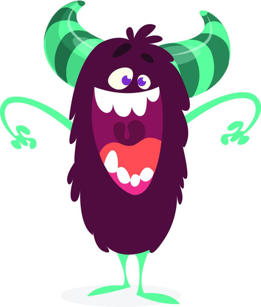 Funny cartoon monster. Vector Halloween illustration - Vector, Image