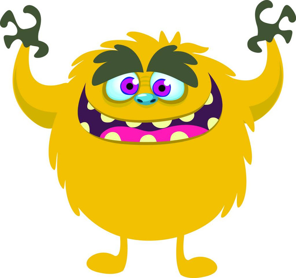 "Funny cartoon monster. Vector Halloween illustration" - Vector, Image