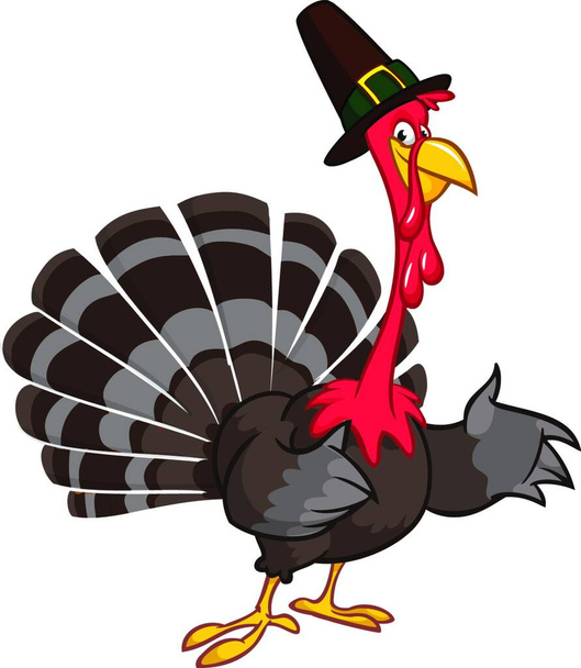 "Thanksgiving Cartoon Turkey bird. Vector illustration of funny turkey character clipart" - Vector, Image