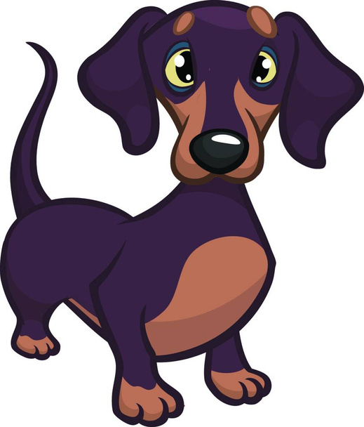 "Cute cartoon  funny dog. Vector illustration" - Vector, Image