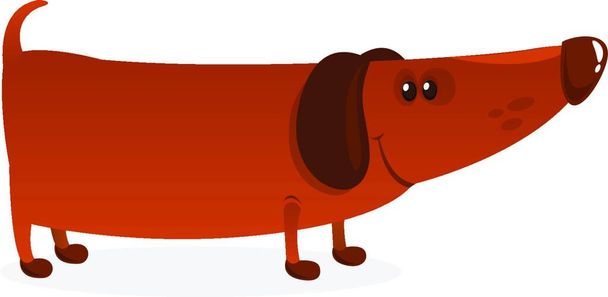 "Dessin animé drôle Dachshund chien. Illustration vectorielle
 ." - Vecteur, image