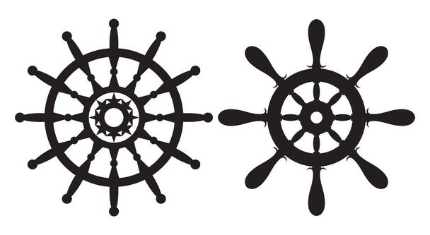 Volant de navire, icône vectorielle de l'ancre de barre, vecteur de l'icône de direction - Vecteur, image