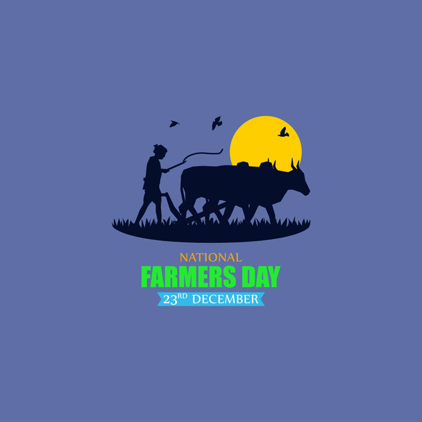 Ilustración vectorial para India Kisan Diwas significa el Día del Agricultor - Vector, imagen