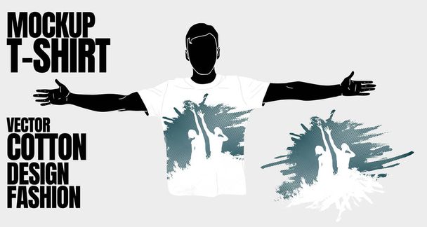 Modèle de T-shirt avec danseurs, vecteur - Vecteur, image