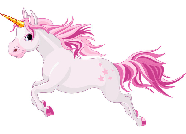 Running unicorn - Wektor, obraz