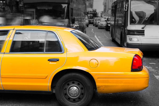 Times Square New York yellow cab daylight - Photo, Image
