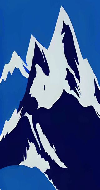 "summit and mountain landscape with snow" - Vector, Image