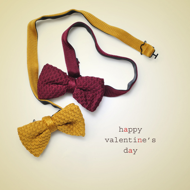 bow ties and text happy valentines day  - Photo, Image