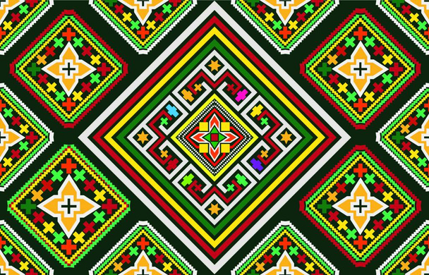 Восточная этническая геометрия на безшипном узоре традиционного дизайна для фона, фасадов, обоев - Вектор,изображение