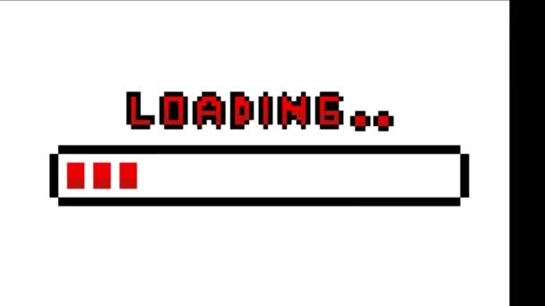 Loading animation in 8-bit pixel retro style  - Footage, Video