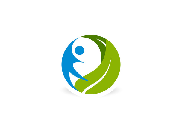 健康的な体の葉のロゴ - ベクター画像