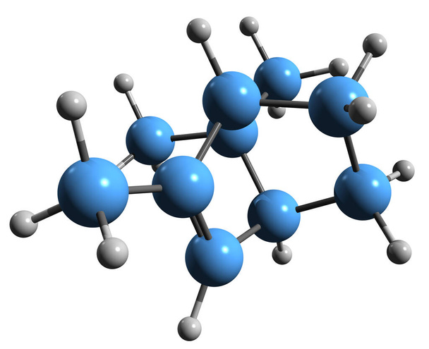 3D изображение скелетной формулы Зиты Фенхен - молекулярная химическая структура фитохимической выделенной на белом фоне - Фото, изображение