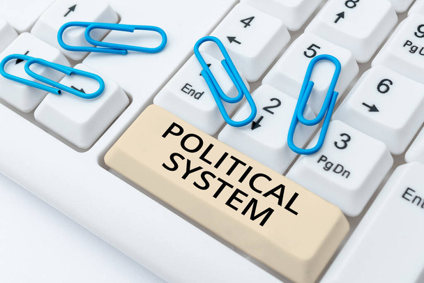 Visualizzazione concettuale Sistema politico, parola per il processo per prendere decisioni ufficiali del governo - Foto, immagini