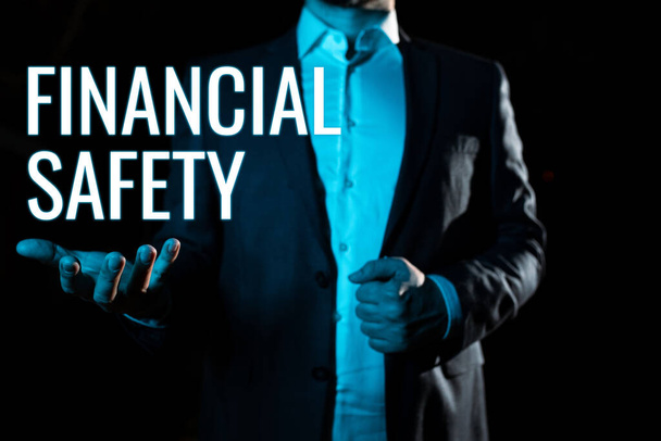 Szöveges megjelenítés Pénzügyi biztonság, Word Írt elég pénzt takarít meg, hogy fedezze a vészhelyzetek és pénzügyi célok - Fotó, kép