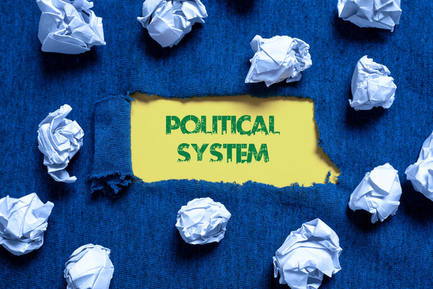 Inspiráló szöveg Politikai rendszer, fogalmi fotó a hivatalos kormányzati döntések meghozatalának folyamata - Fotó, kép