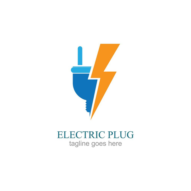 Creative Electrical Plug Logo Koncepcja wektora - Wektor, obraz