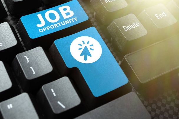 Έμπνευση που δείχνει σημάδι ευκαιρία εργασίας, Επιχείρηση βιτρίνα μια ευκαιρία για απασχόληση ή την ευκαιρία να πάρει μια θέση εργασίας - Φωτογραφία, εικόνα