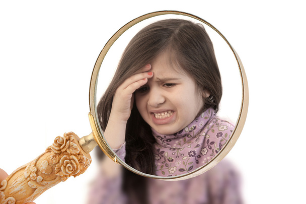 baş ağrısı ile kız - Fotoğraf, Görsel