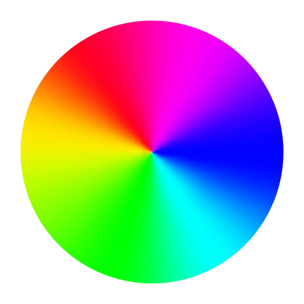 RGB renk tekerlek spektrumu seçici. RGB palet logosu. Renkli gökkuşağı diyagram dairesi - Vektör, Görsel