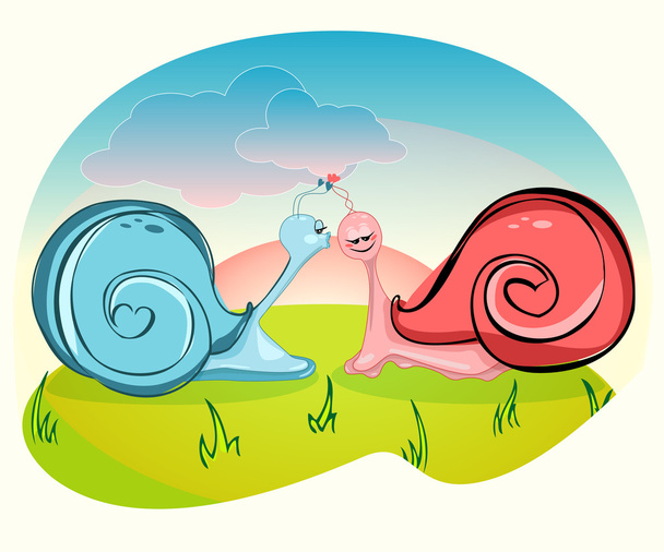 Kissing snail - Vector, Image
