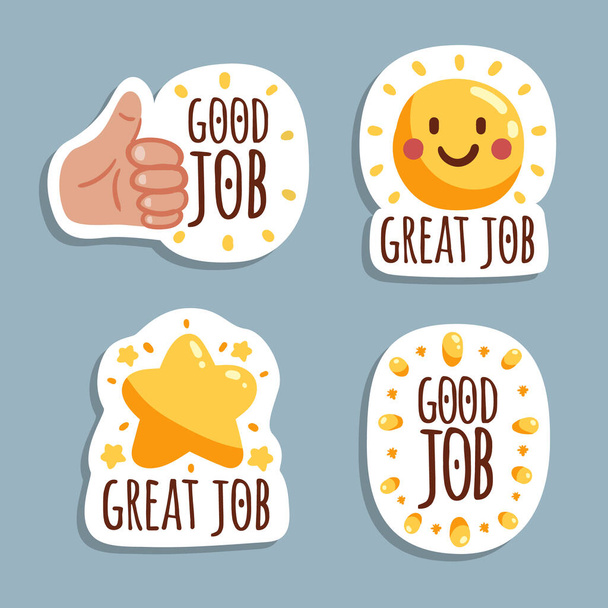 Great job stickers pack Vector illustration - Vector, Image