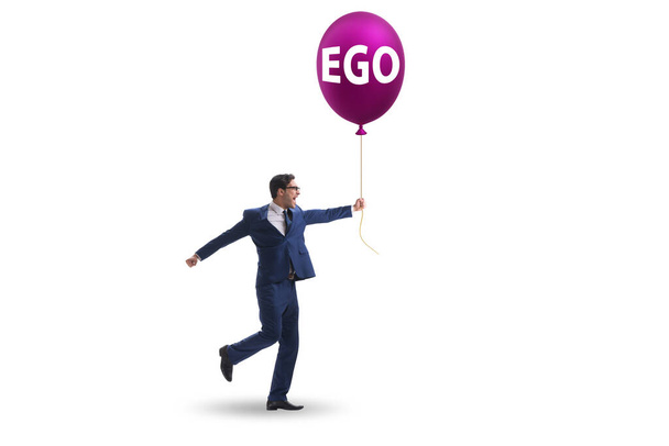 Biznesmen w koncepcji nadmiernego ego - Zdjęcie, obraz
