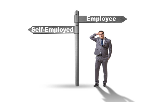 Az önálló vállalkozók és a foglalkoztatás közötti választás fogalma - Fotó, kép