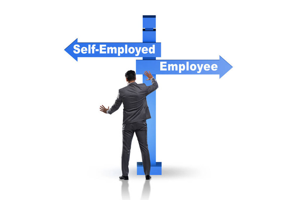 Koncept výběru osoby samostatně výdělečně činné versus zaměstnání - Fotografie, Obrázek