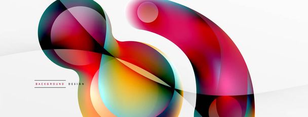 Fluid abstract background, round shapes and circle flowing design for wallpaper, banner, background or landing - Vektor, kép