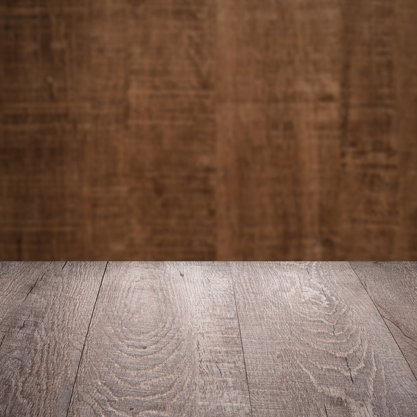 Table with wooden wall - Zdjęcie, obraz