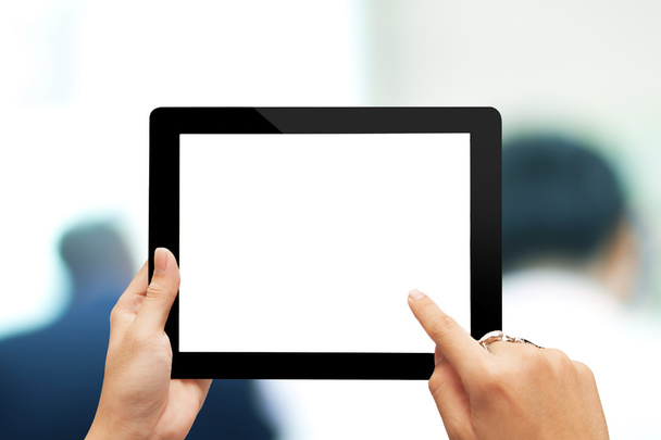 mano celebración de la tableta digital negro
 - Foto, Imagen