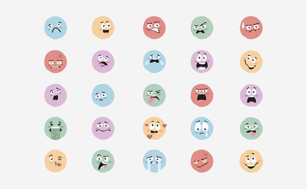 Cute Emotions vector in flat design - Vector, Image