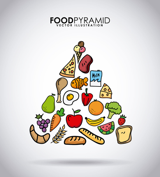 栄養のある食べ物 - ベクター画像